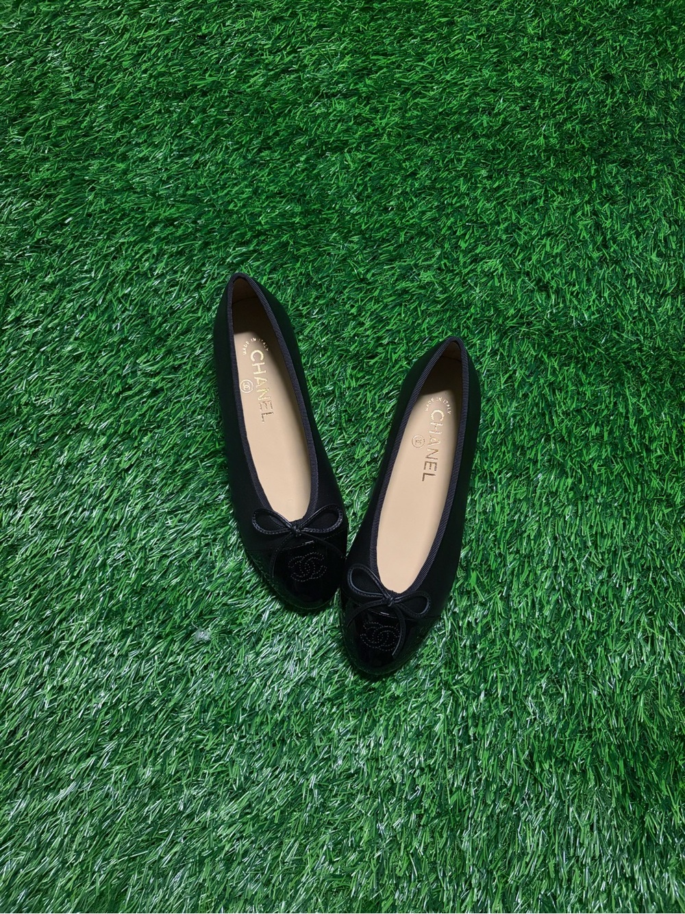 Chanel Black Bow Ballet Flats
